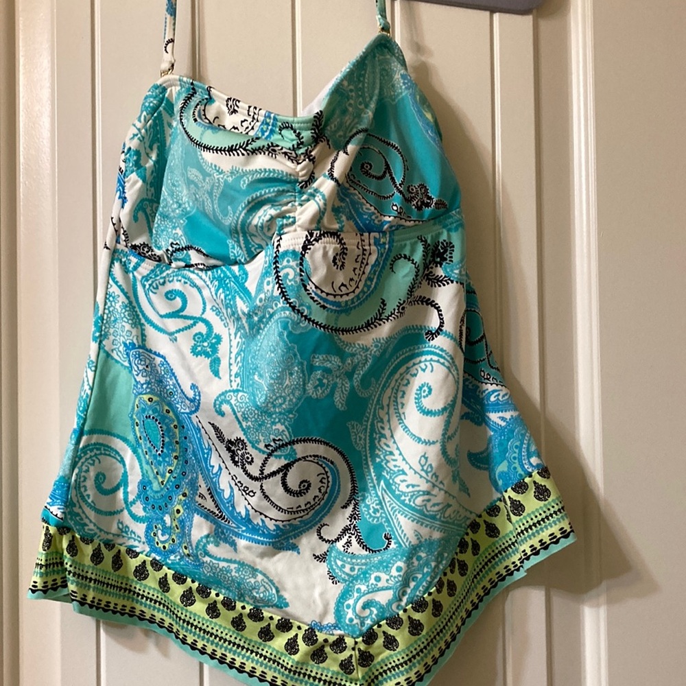 Turquoise Paisley Swim Top